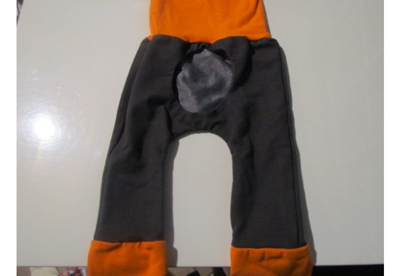 Pantalon évolutif hublot Création M3- 0-12 mois- Jeans orange